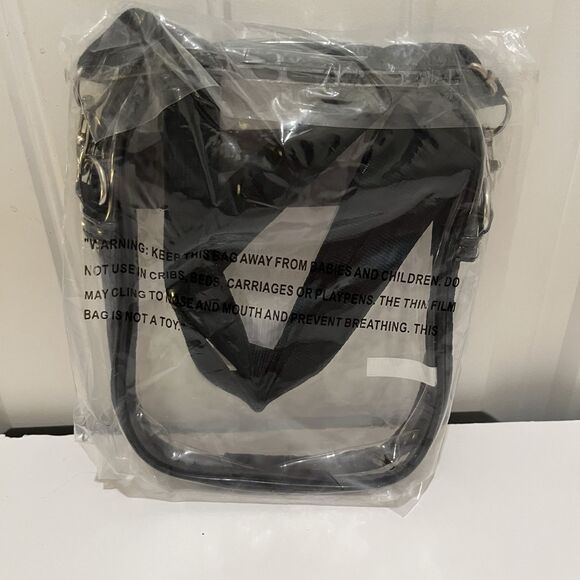 Womens Clear Crossbody Bag Stadium Sports Concert Purse 7X6" Adjustable Strap - Picture 5 of 6